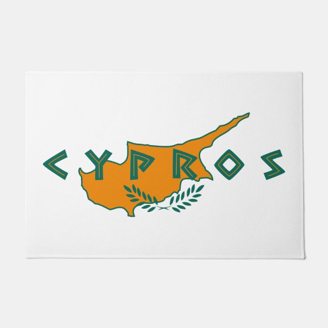 Cyprus cypros country flag text symbol greek trave ドアマット (正面)
