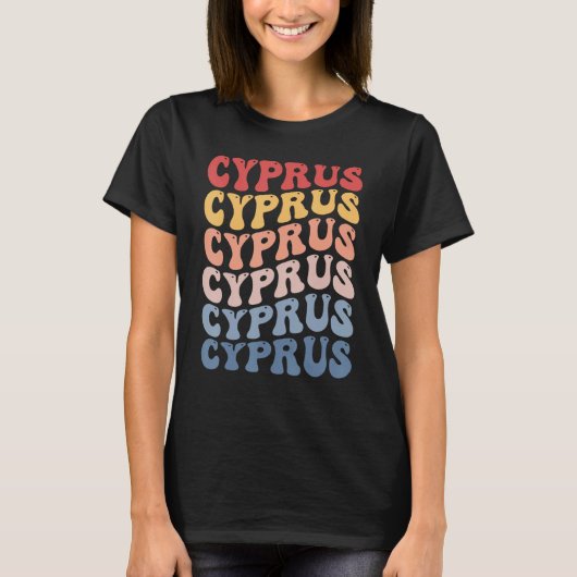 Cyprus Groovy Retro Cypriot Tシャツ (正面)