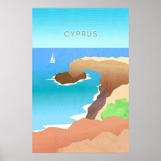 Cyprus Minimal Travel Poster ポスター (正面)
