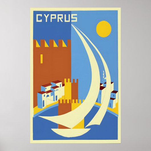 Cyprus Travel Poster Vintage Wall Art Print ポスター (正面)