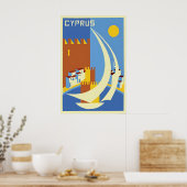 Cyprus Travel Poster Vintage Wall Art Print ポスター (キッチン)