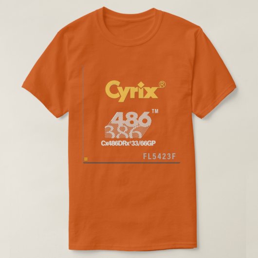 Cyrix 486DRxヴィンテージCPU Tシャツ (デザイン正面)