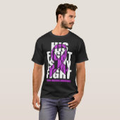 Cystic Fibrosis Awareness Month Purple Ribbon His Tシャツ (正面フル)