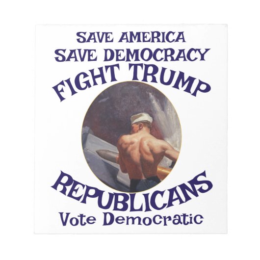 Czar Rue Liar Trump POTUS 愛国 MAGA列車 WH ノートパッド (正面)