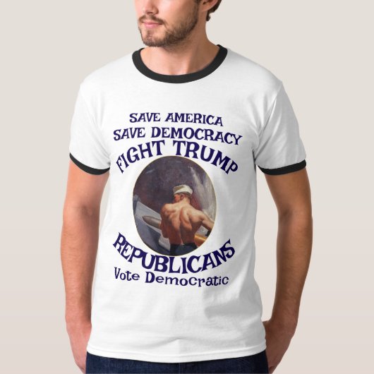 Czar Rue Liar Trump POTUS 愛国 MAGA列車 WH Tシャツ (正面)