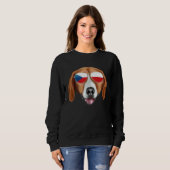 Czech Flag American Foxhound Dog Czech Republic Po スウェットシャツ (正面フル)