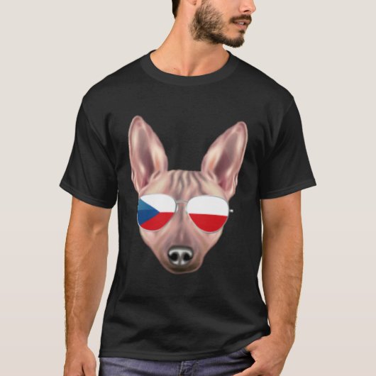 Czech Flag American Hairless Terrier Czech Republi Tシャツ (正面)