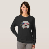Czech Flag Bearded Collie Dog Czech Republic Pocke Tシャツ (正面フル)