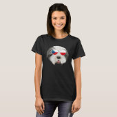 Czech Flag Bearded Collie Dog Czech Republic Pocke Tシャツ (正面フル)