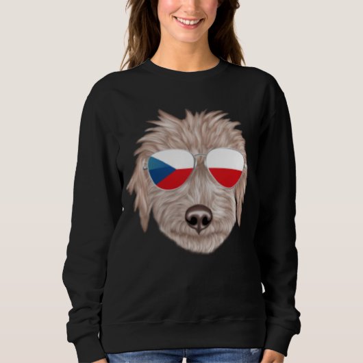 Czech Flag Bedlington Terrier Dog Czech Republic P スウェットシャツ (正面)