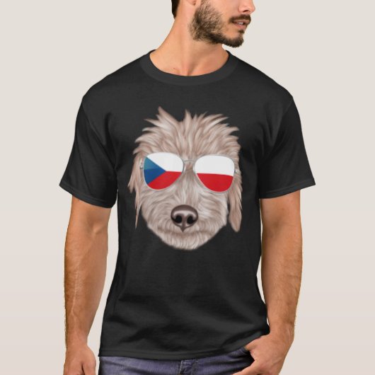 Czech Flag Bedlington Terrier Dog Czech Republic P Tシャツ (正面)