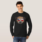 Czech Flag Border Terrier Dog Czech Republic Pocke Tシャツ (正面フル)