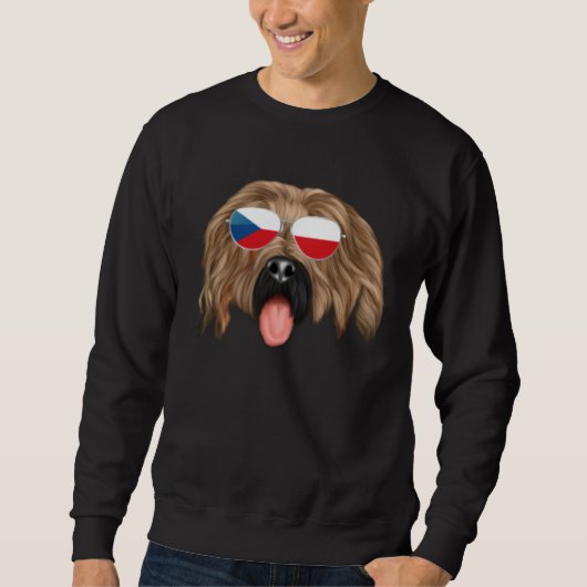 Czech Flag Briard Dog Czech Republic Pocket スウェットシャツ (正面)