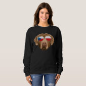 Czech Flag Chesapeake Bay Retriever Czech Republic スウェットシャツ (正面フル)