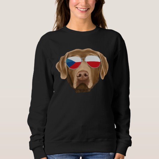 Czech Flag Chesapeake Bay Retriever Czech Republic スウェットシャツ (正面)