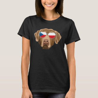 Czech Flag Chesapeake Bay Retriever Czech Republic Tシャツ