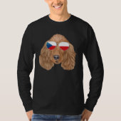 Czech Flag Cocker Spaniel Dog Czech Republic Pocke Tシャツ (正面)