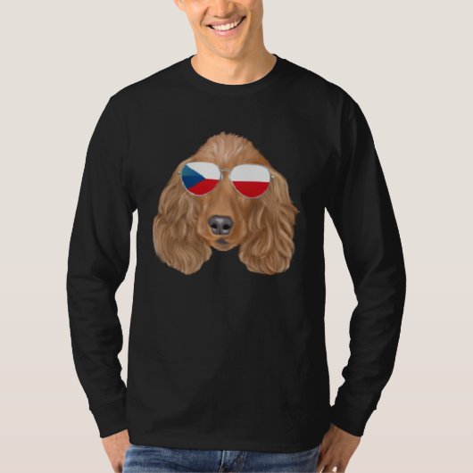 Czech Flag Cocker Spaniel Dog Czech Republic Pocke Tシャツ (正面)
