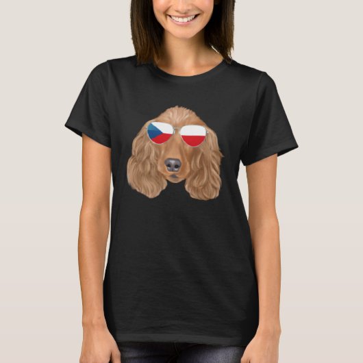 Czech Flag Cocker Spaniel Dog Czech Republic Pocke Tシャツ (正面)