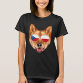 Czech Flag Finnish Spitz Dog Czech Republic Pocket Tシャツ (正面)