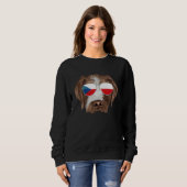 Czech Flag German Wirehaired Pointer Czech Republi スウェットシャツ (正面フル)