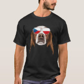 Czech Flag Irish Red White Setter Dog Czech Republ Tシャツ (正面)