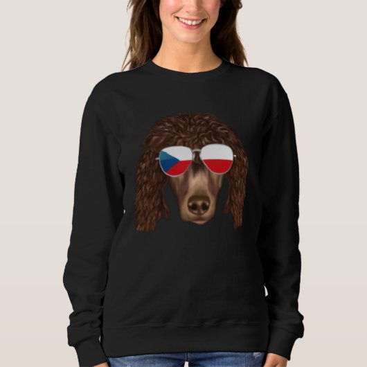 Czech Flag Irish Water Spaniel Dog Czech Republic  スウェットシャツ (正面)