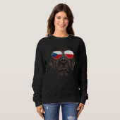 Czech Flag Newfoundland Dog Czech Republic Pocket スウェットシャツ (正面フル)