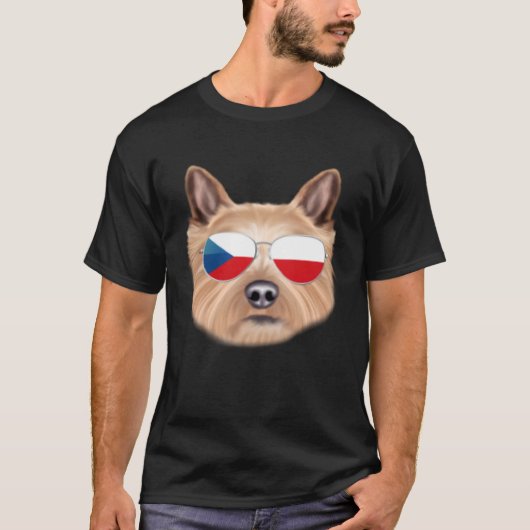Czech Flag Norwich Terrier Dog Czech Republic Pock Tシャツ (正面)