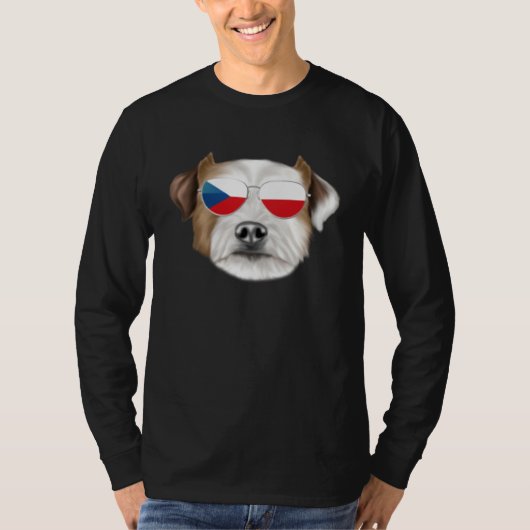 Czech Flag Parson Russell Terrier Dog Czech Republ Tシャツ (正面)