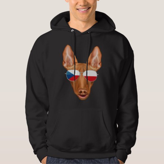 Czech Flag Pharaoh Hound Dog Czech Republic Pocket パーカ (正面)