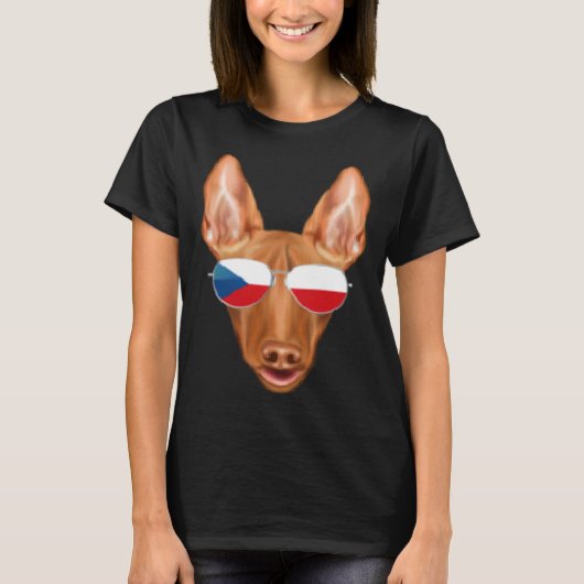Czech Flag Pharaoh Hound Dog Czech Republic Pocket Tシャツ (正面)
