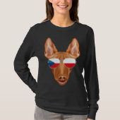 Czech Flag Pharaoh Hound Dog Czech Republic Pocket Tシャツ (正面)