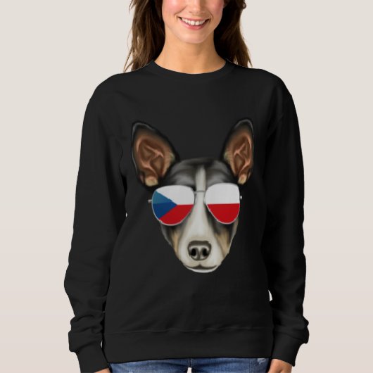 Czech Flag Rat Terrier Dog Czech Republic Pocket スウェットシャツ (正面)