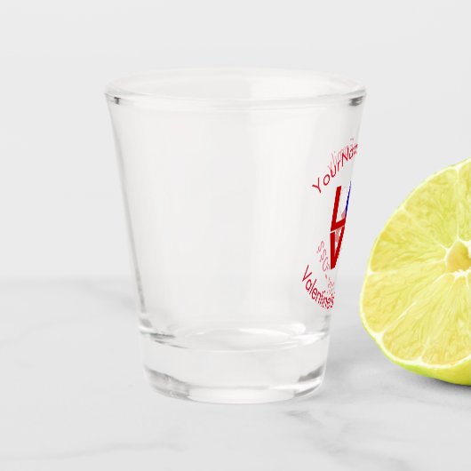 Czech Flag Red LOVE Personalized Text  ショットグラス (左)