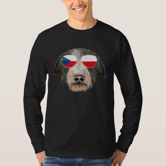 Czech Flag Scottish Deerhound Dog Czech Republic P Tシャツ (正面)