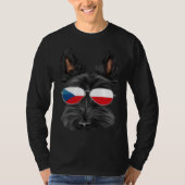 Czech Flag Scottish Terrier Dog Czech Republic Poc Tシャツ (正面)