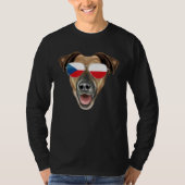 Czech Flag Smooth Fox Terrier Dog Czech Republic P Tシャツ (正面)