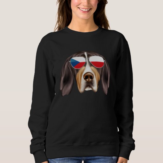 Czech Flag Treeing Walker Coonhound Czech Republic スウェットシャツ (正面)