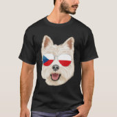 Czech Flag West Highland White Terrier Czech Repub Tシャツ (正面)