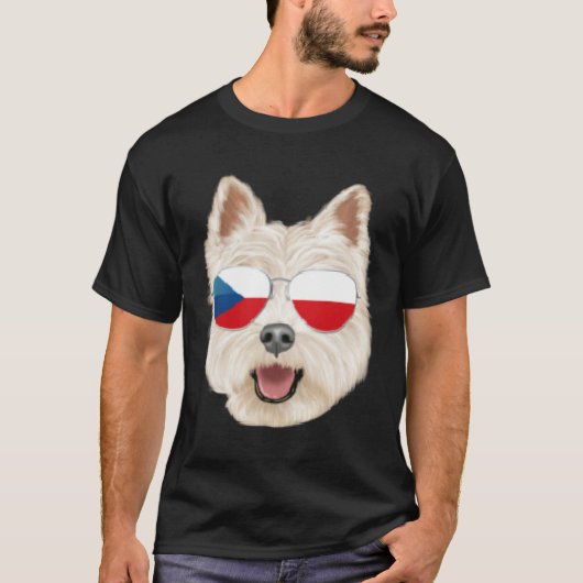 Czech Flag West Highland White Terrier Czech Repub Tシャツ (正面)