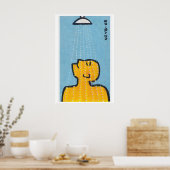 Czech Matchbox Art Print, Man Under Shower ポスター (キッチン)