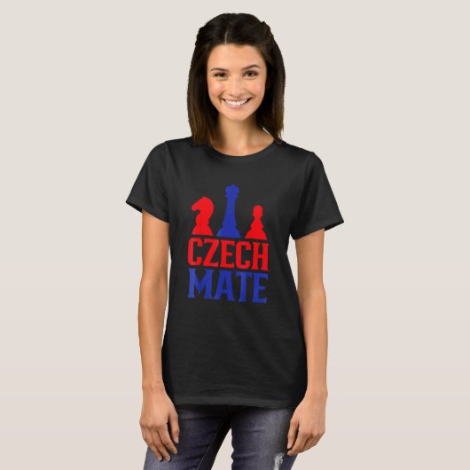 Czech Mate  Czech Republic Chess Player  Chess Clu Tシャツ (正面フル)