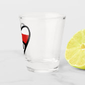 Czech Republic Country Code Flagハート, CZE ショットグラス (右)