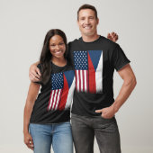 Czech Republic Czech American Flags Proud USA Tシャツ (ユニセックス)