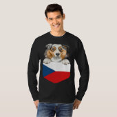Czech Republic Flag Australian Shepherd Dog In Poc Tシャツ (正面フル)