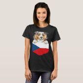 Czech Republic Flag Australian Shepherd Dog In Poc Tシャツ (正面フル)