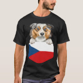 Czech Republic Flag Australian Shepherd Dog In Poc Tシャツ (正面)