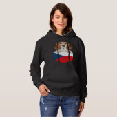 Czech Republic Flag Beagle Dog In Pocket パーカ (正面フル)