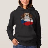 Czech Republic Flag Beagle Dog In Pocket パーカ (正面)